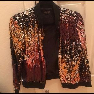 Sequin bomber jacket